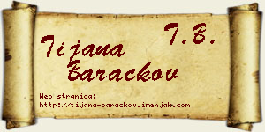 Tijana Baračkov vizit kartica